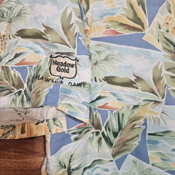 Tori Richard Honolulu Mens Polo Shirt Blue 2003 Tropical Floral Graphic Large - Picture 3 of 9